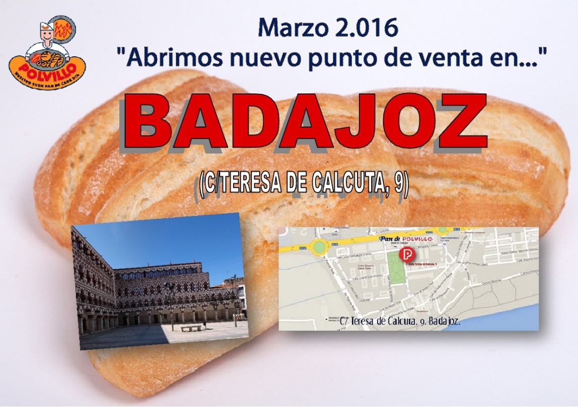 Apertura panaderia polvillo badajoz, calle teresa de calcuta