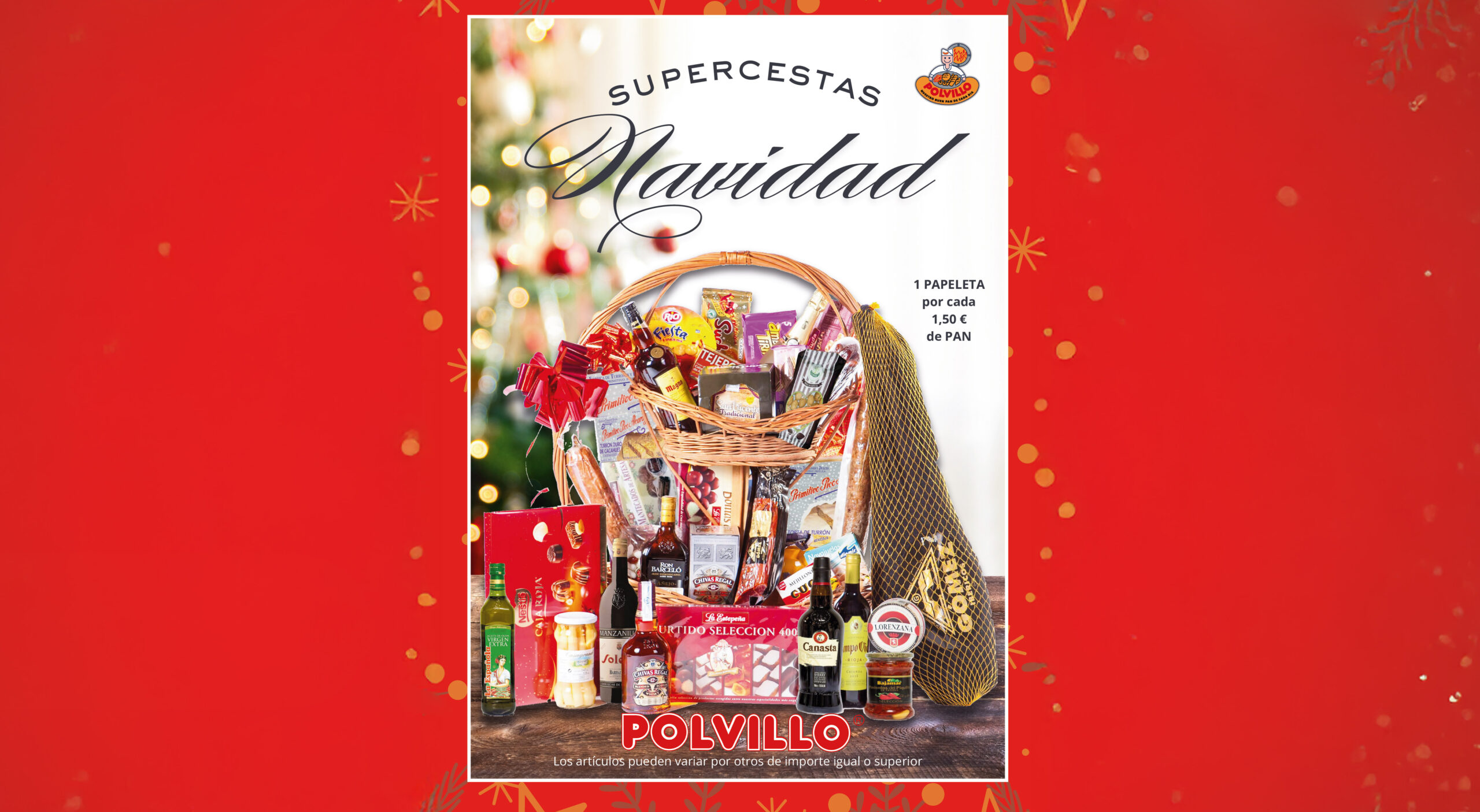 supercestas de Navidad de Polvillo